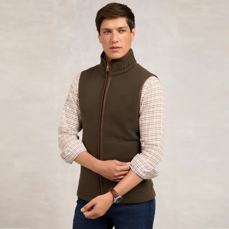 Holland Cooper Mens Country Fleece Gilet - Khaki-2
