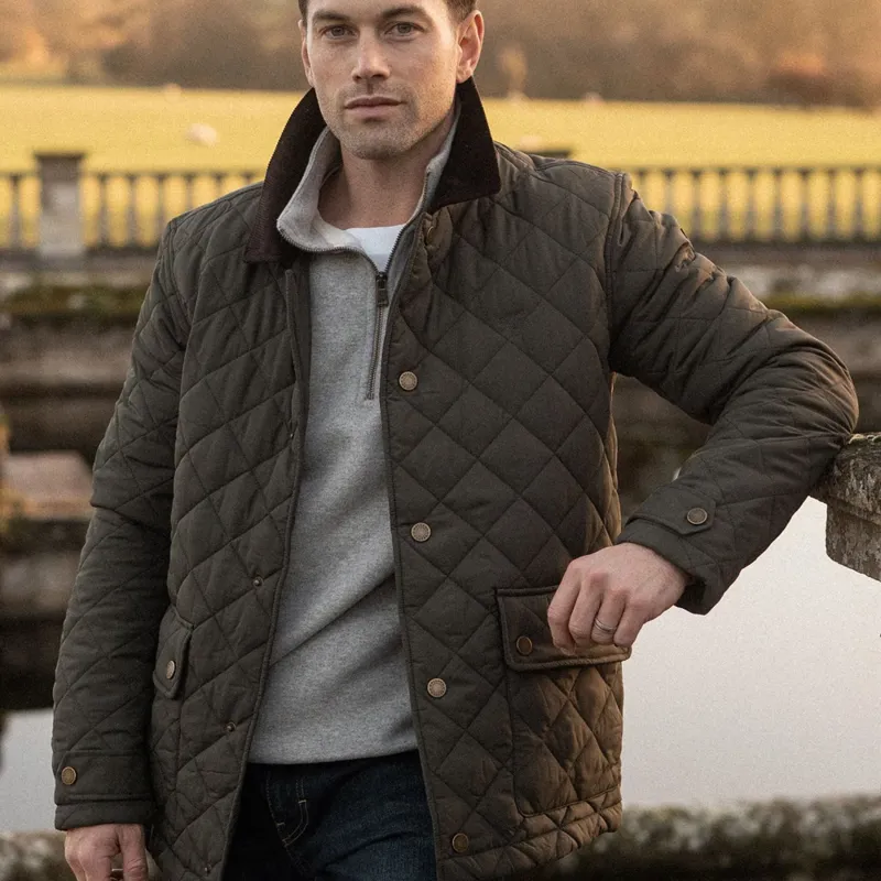 Holland Cooper Mens Quilted Liner Jacket - Army Khaki-4