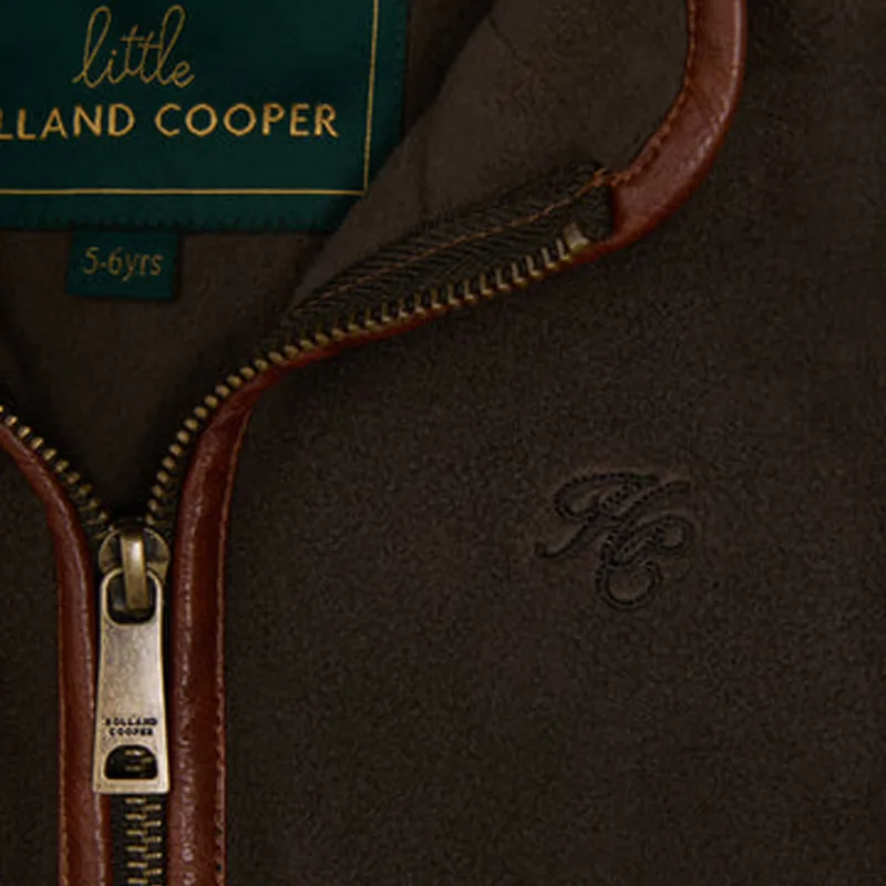 Holland Cooper Kids Little Country Fleece Gilet - Khaki-3