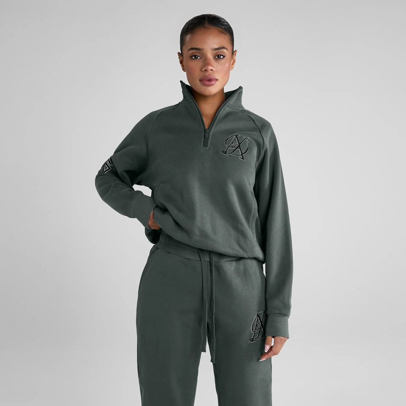 Aztec Diamond Sporting Goods Half Zip Sweater - Fern-1