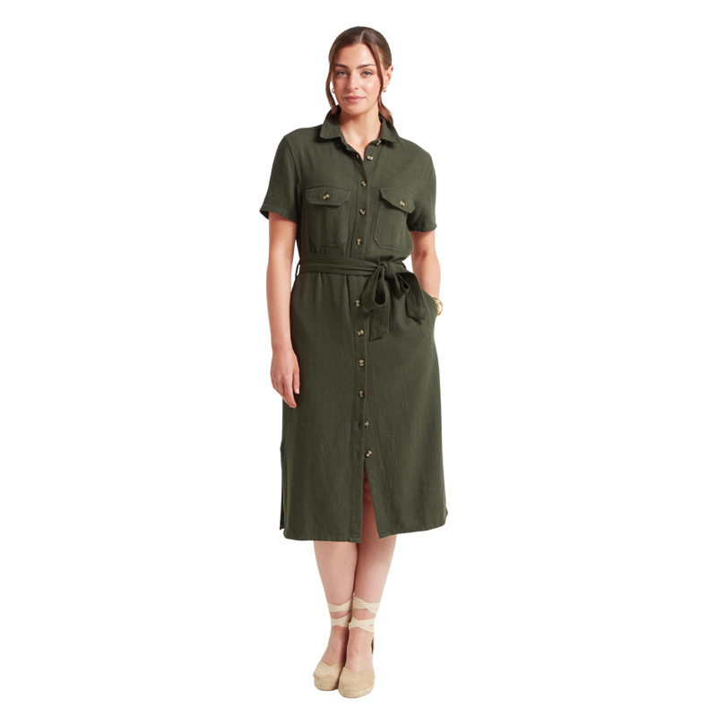 Schoffel Ladies Daisy Linen Dress - Beetle Green-1