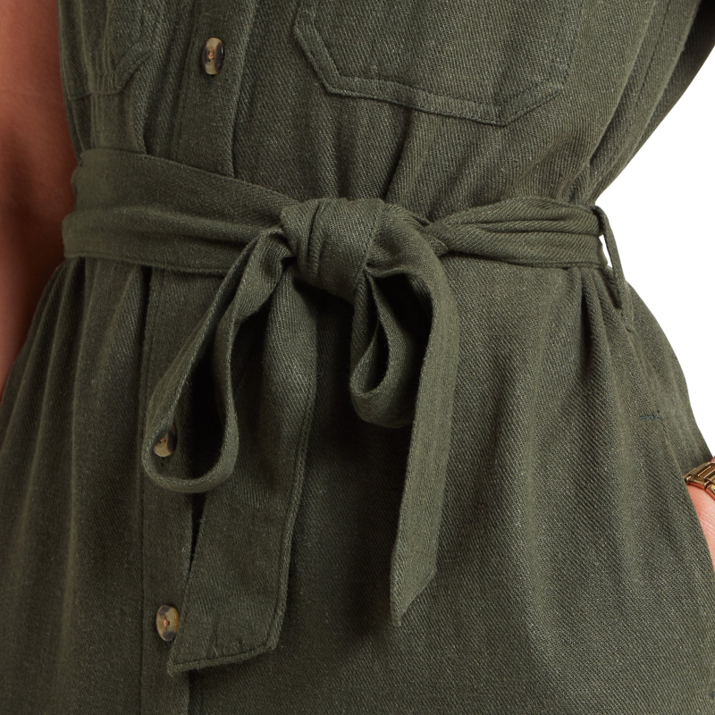 Schoffel Ladies Daisy Linen Dress - Beetle Green-4