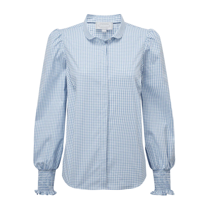 Schoffel Ladies Flora Gingham Shirt - Denim Blue