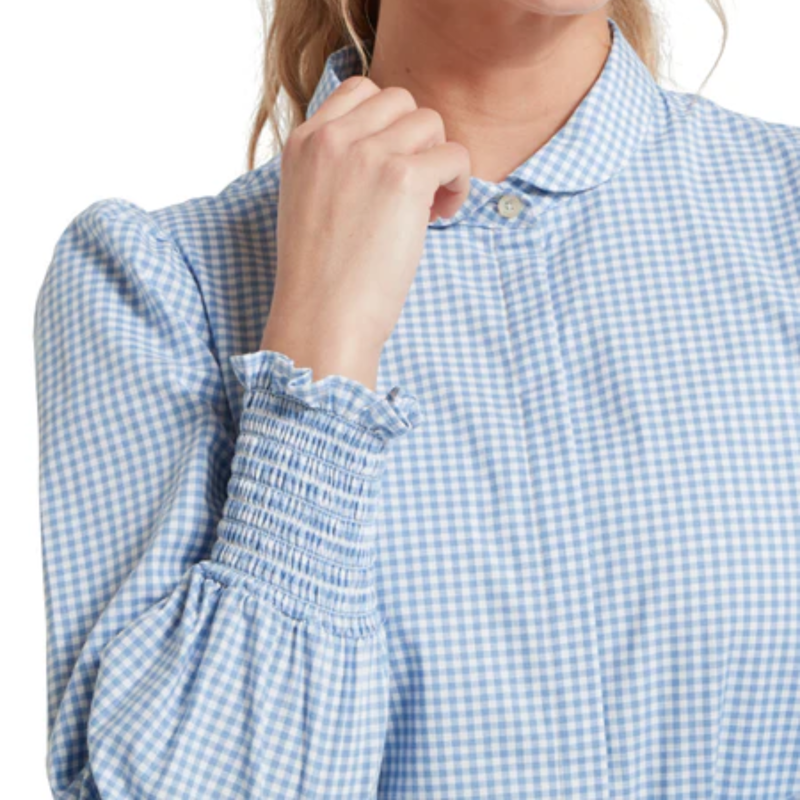 Schoffel Ladies Flora Gingham Shirt - Denim Blue-4