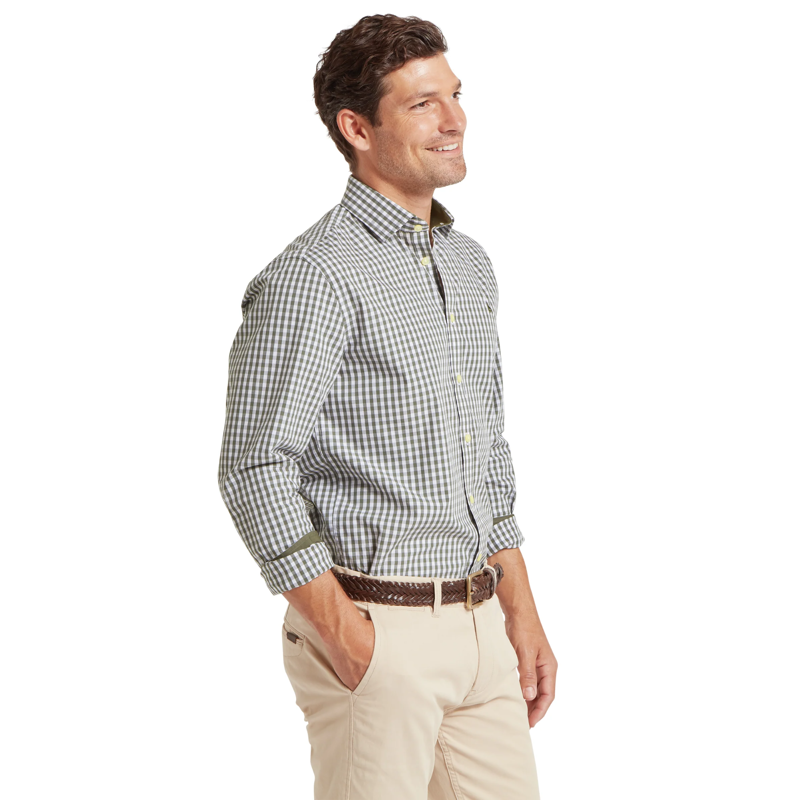 Schoffel Mens Thorpeness Shirt - Beetle Green Check-3