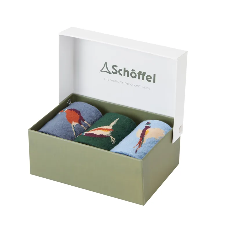 Schoffel Mens Bamboo Sock Box 3 Pack - Pheasant Mix-1