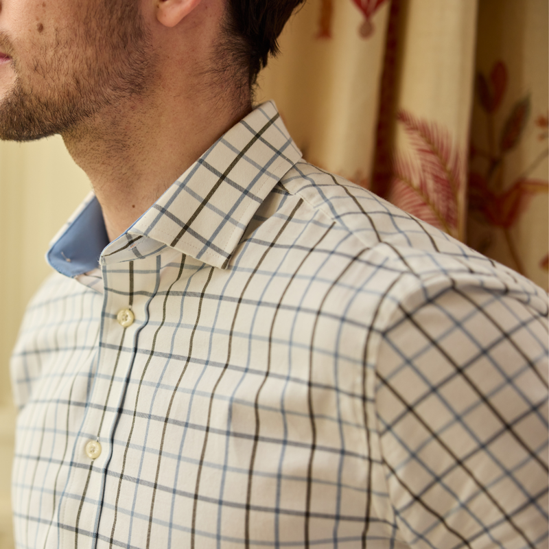 Schoffel Mens Baconsthorpe Tailored Shirt - Mountain Blue-4