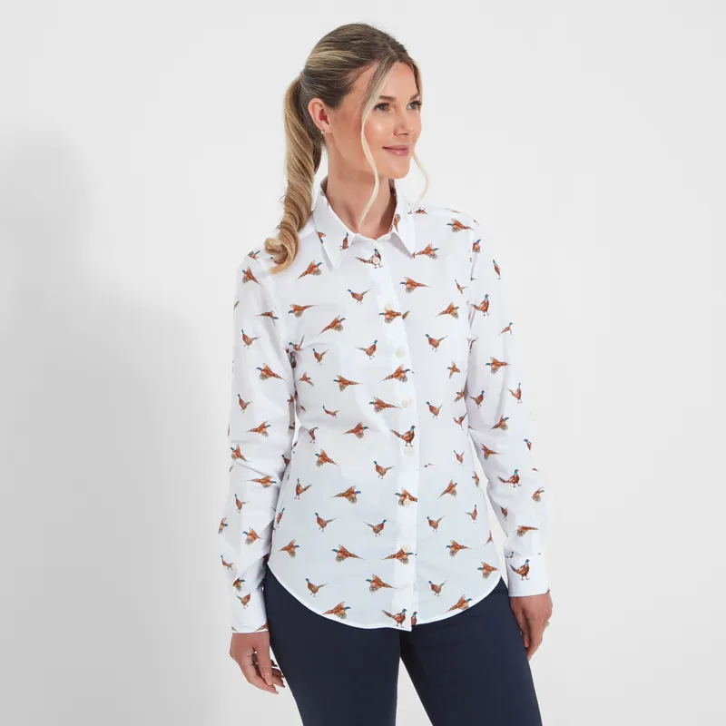 Schoffel Ladies Norfolk Shirt - Pheasant Print-3