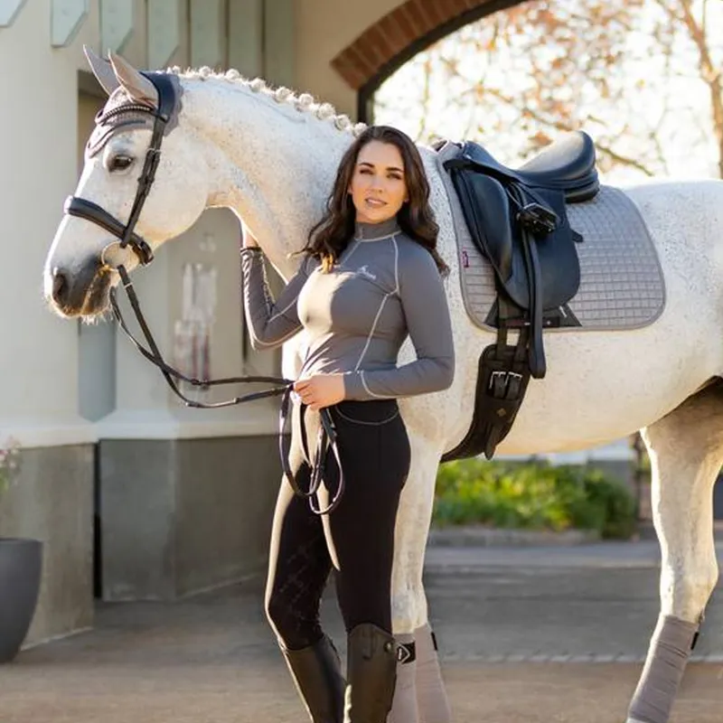 LeMieux Suede Dressage Square - Grey-1