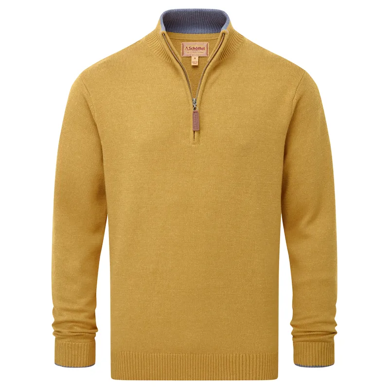 Schoffel Mens Blair 1/4 Zip Jumper - Mustard