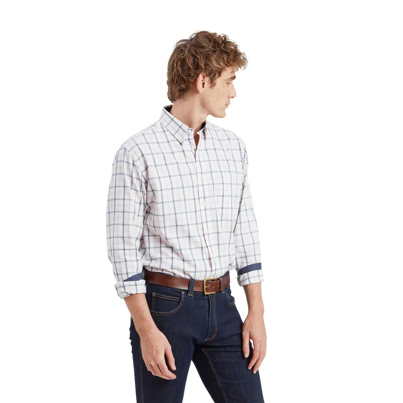Schoffel Mens Brancaster Classic Shirt - Stone Blue Check-2