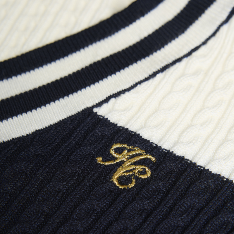 Holland Cooper Ladies Badminton Knit - Ink Navy Stripe-2