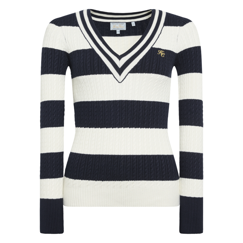 Holland Cooper Ladies Badminton Knit - Ink Navy Stripe