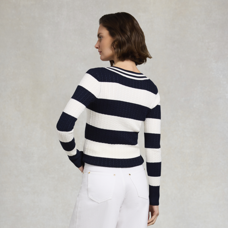 Holland Cooper Ladies Badminton Knit - Ink Navy Stripe-5