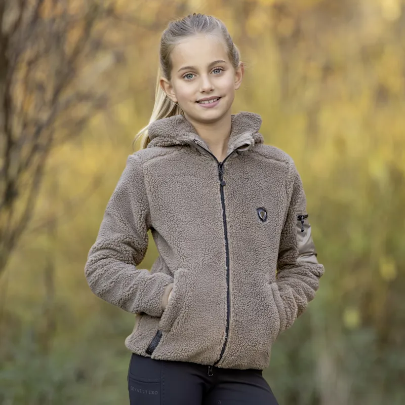 Covalliero Kids Hoody Jacket - Taupe-2