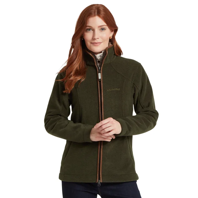 Schoffel Ladies Burley Fleece Jacket - Dark Olive-1