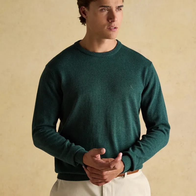 Joules Mens Hillside Crew Neck Jumper - Dark Green-1