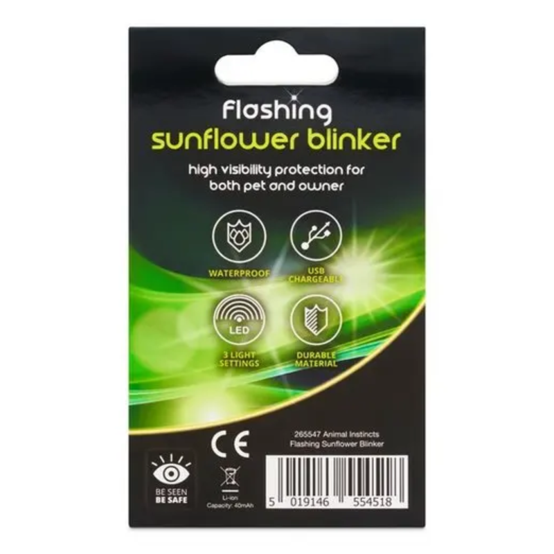 Animal Instincts Flashing Safety Sunflower USB Blinker -3