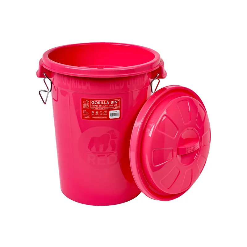 Red Gorilla Bin With Clip Lid 30 Litre - Pink-1