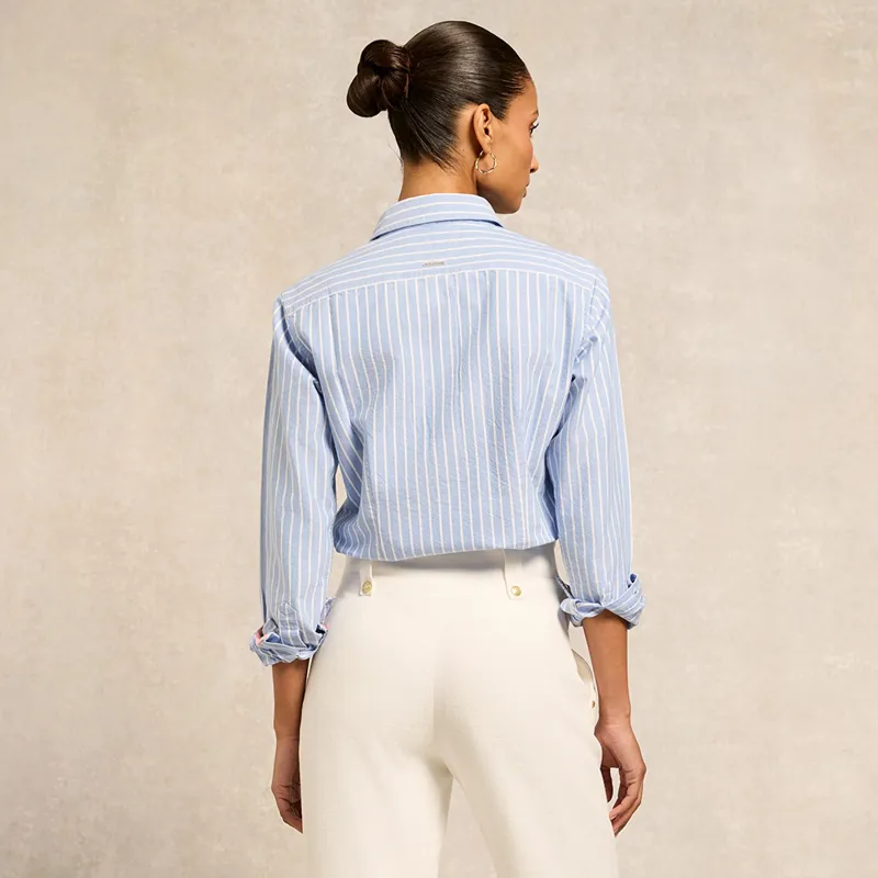 Holland Cooper Ladies Oxford Shirt - Sky Blue Stripe-2