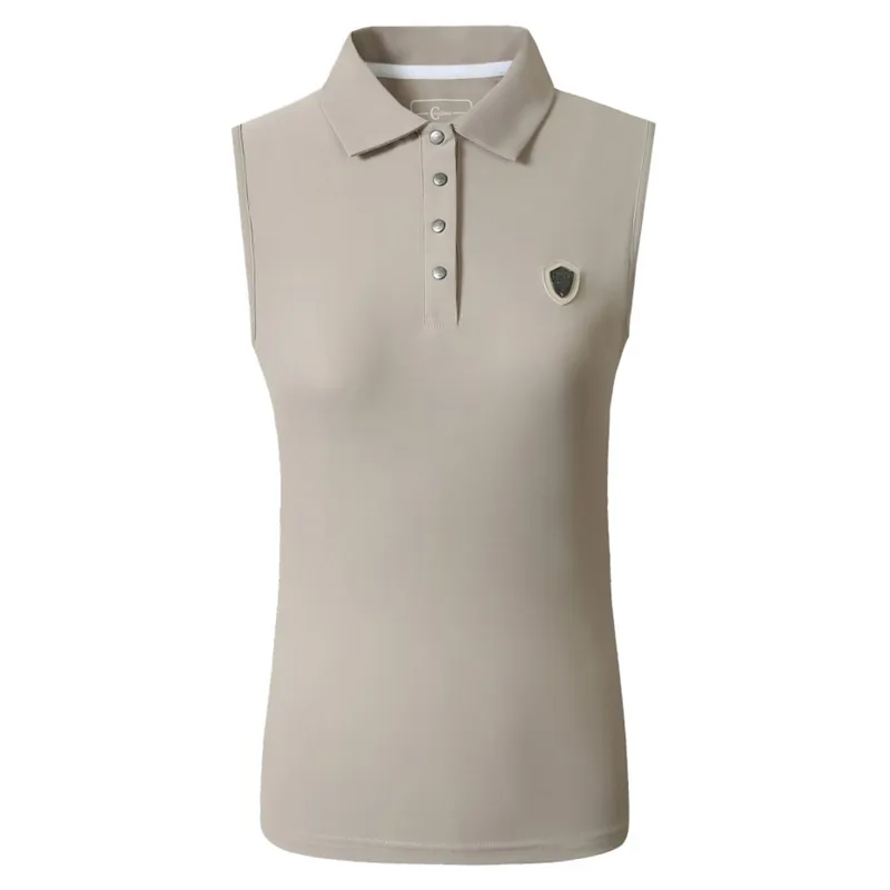 Covalliero Ladies Sleeveless Polo - Biege