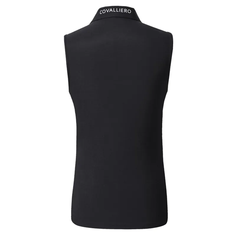 Covalliero Ladies Sleeveless Polo - Black-1