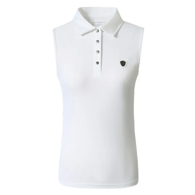 Covalliero Ladies Sleeveless Polo - White