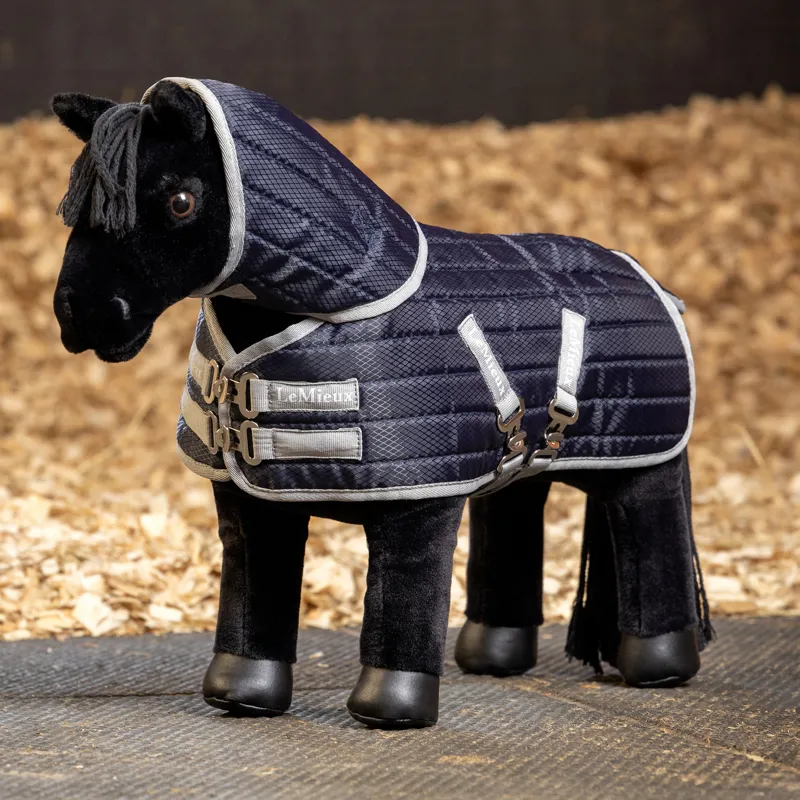 LeMieux Toy Pony Stable -Tek Rug - Navy-4
