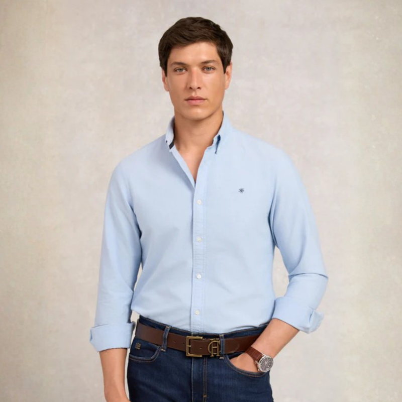 Holland Cooper Mens Classic Oxford Shirt - Sky Blue-4