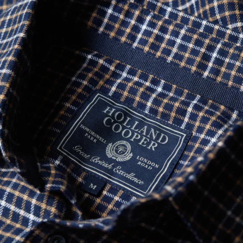 Holland Cooper Mens Classic Button Down Shirt - Cheltenham Navy Check-1