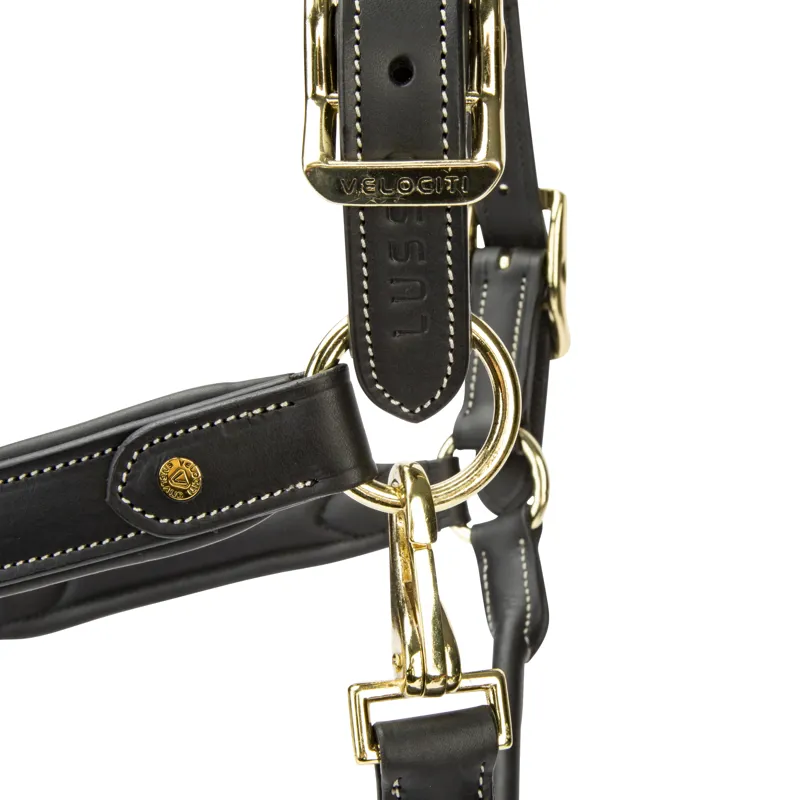 Velociti LUSSO Lorca Leather Headcollar - Black-2