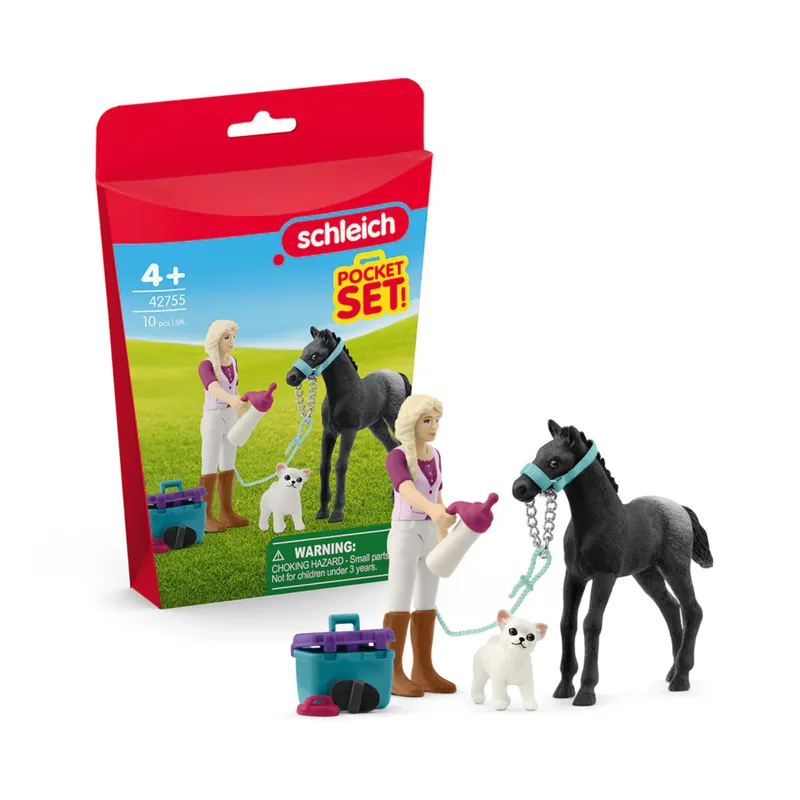 Schleich Horse Grooming Playset With Appaloosa Foal