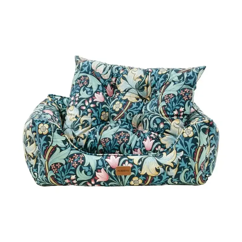 William Morris Golden Lily Print Square Bed-1