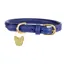 Digby and Fox Rolled Leather Dog Collar - Navy
