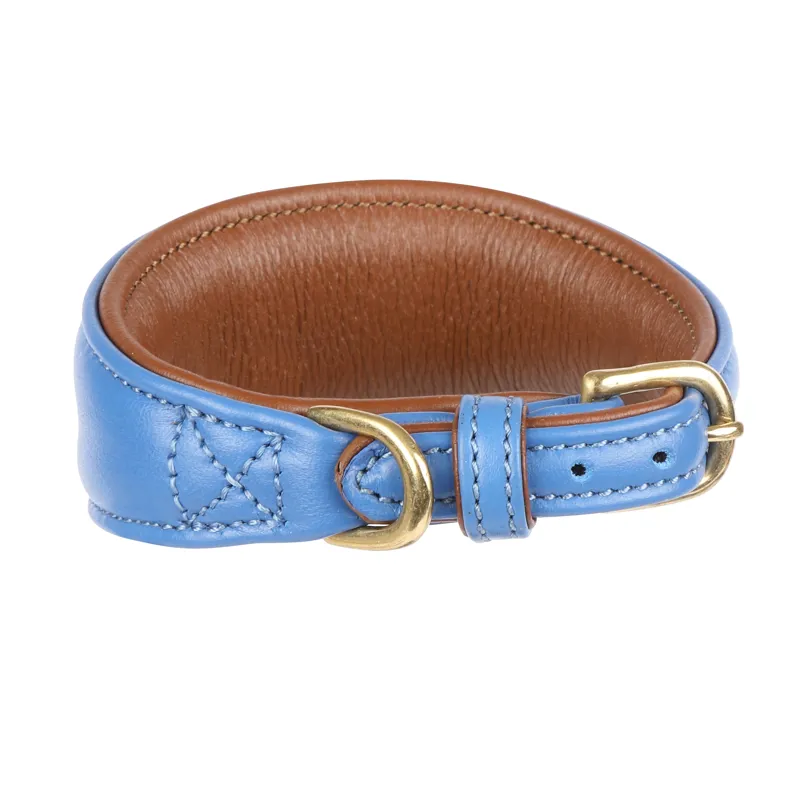 Digby and Fox Padded Leather Greyhound Collar - Royal