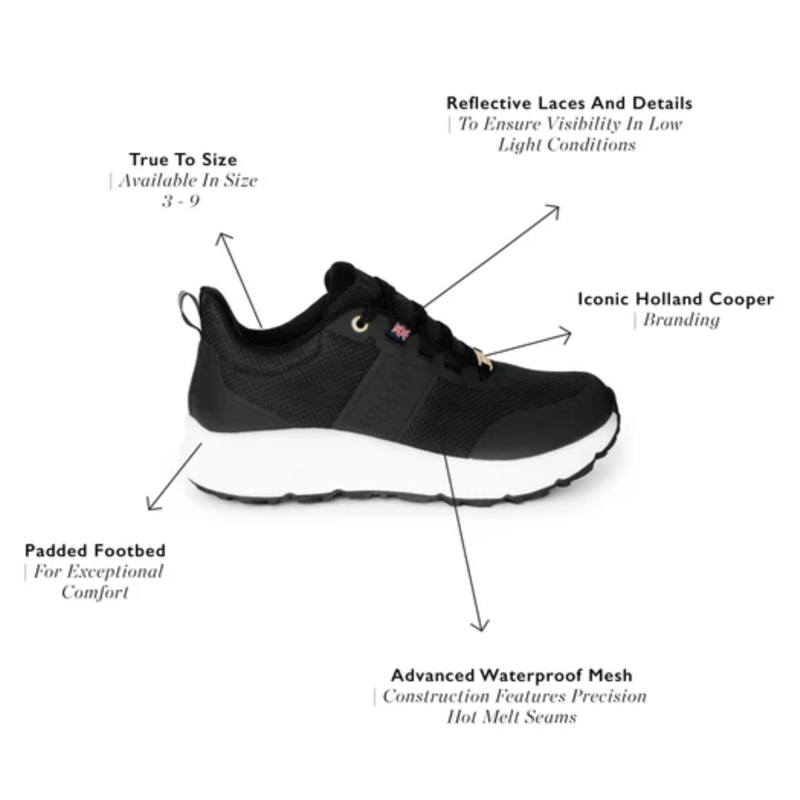 Holland Cooper Burghley Waterproof Trainer - Black-9