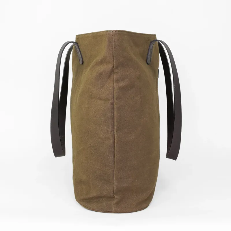 Olive Waxed Canvas Tote Bag-2