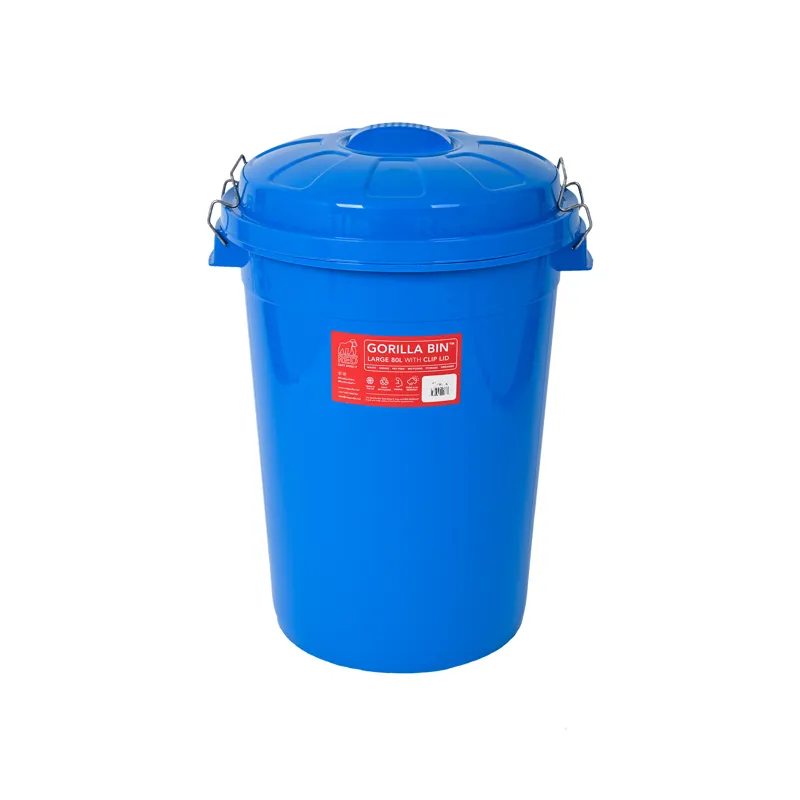 Red Gorilla Bin With Clip Lid 80 Litre - Blue
