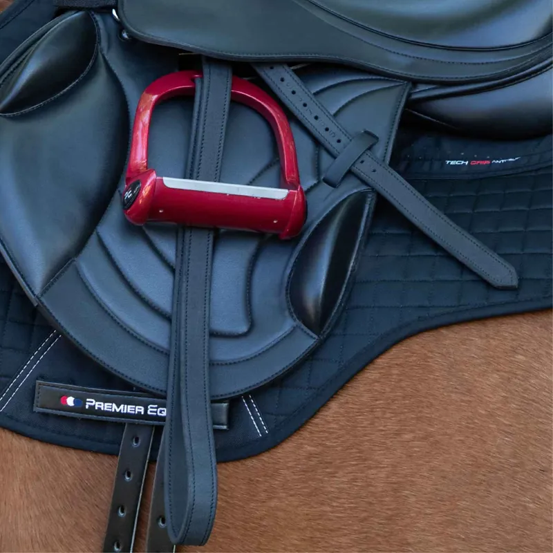 Premier Equine German Aniline Stirrup Leathers - Black-3