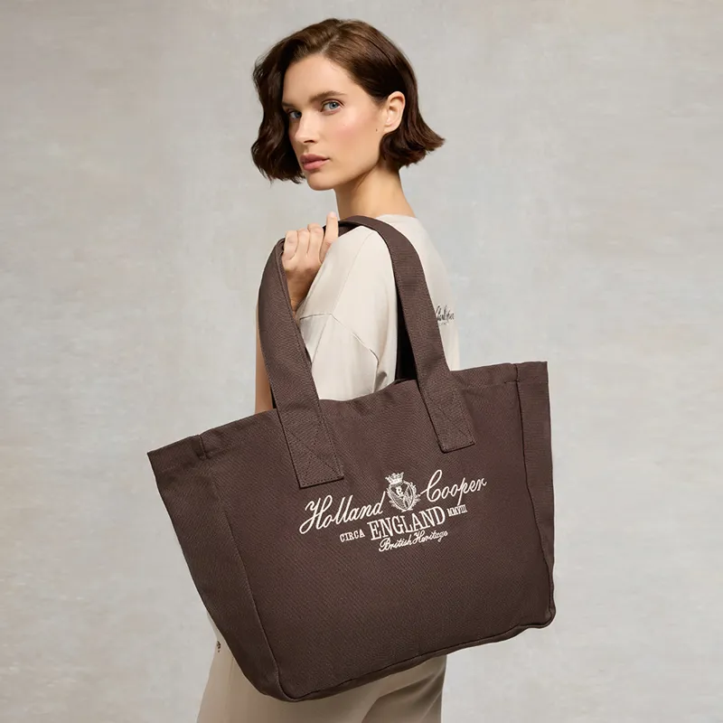 Holland Cooper Ladies Essential Tote Bag - Chocolate Ecru-4