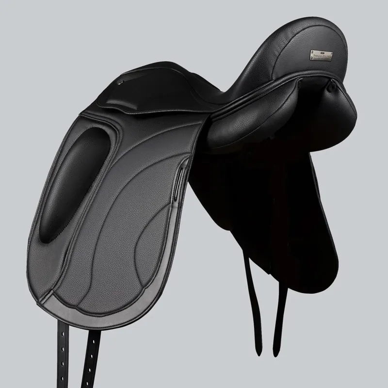 Premier Equine Montpellier Synthetic Dressage Saddle - Black-2