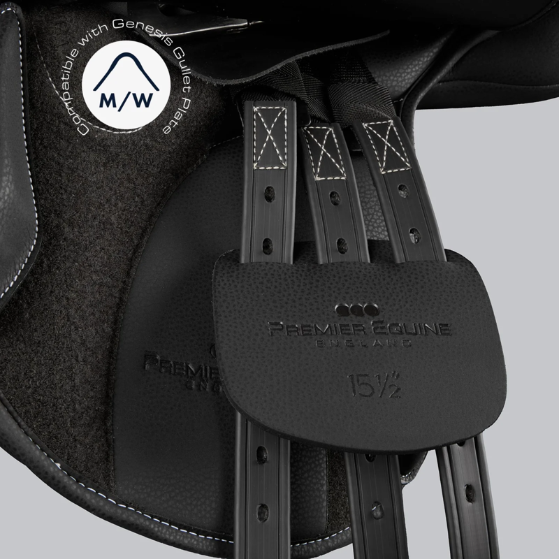 Premier Equine Biarritz Synthetic Pony GP/Jump Saddle - Black-1