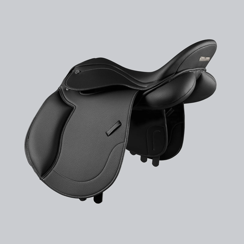 Premier Equine Biarritz Synthetic Pony GP/Jump Saddle - Black-3