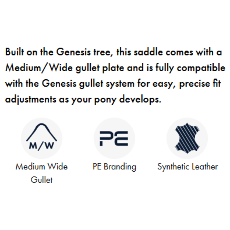 Premier Equine Biarritz Synthetic Pony GP/Jump Saddle - Black-6