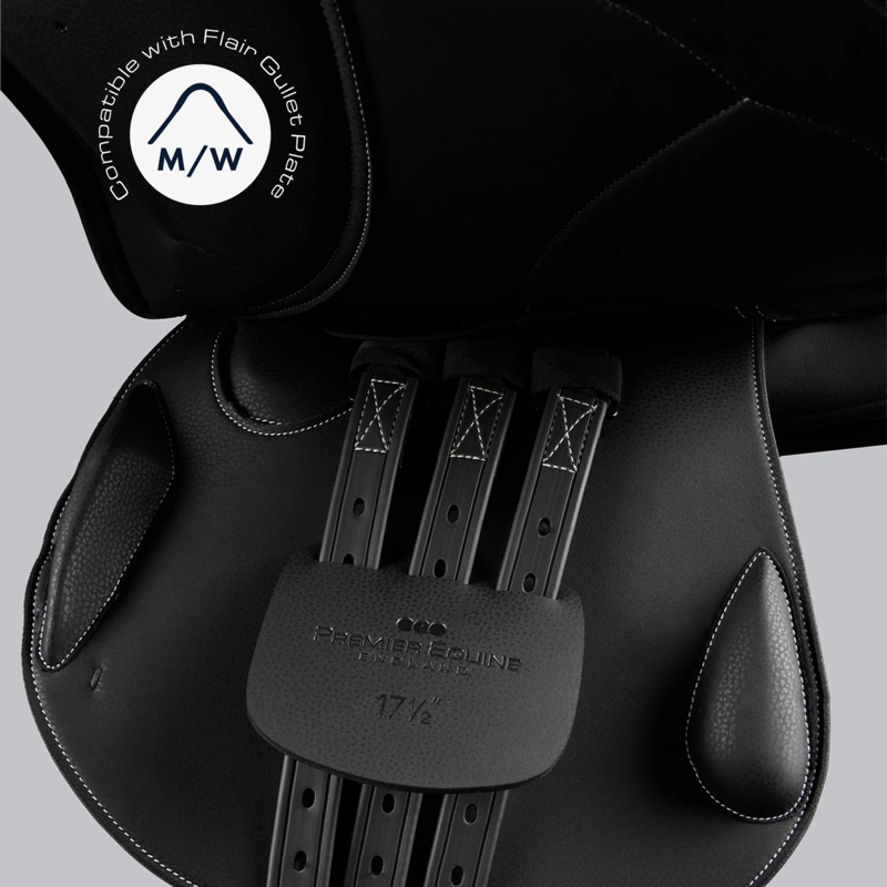 Premier Equine Antibes Synthetic Jump Saddle - Black-1