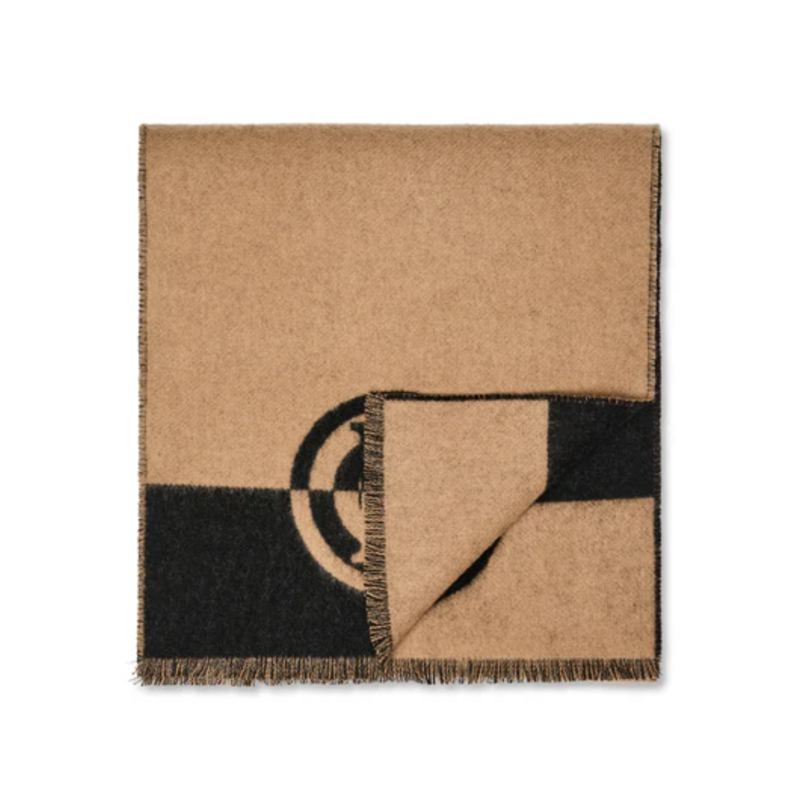 Holland Cooper Jacquard Scarf - Camel/Black-2