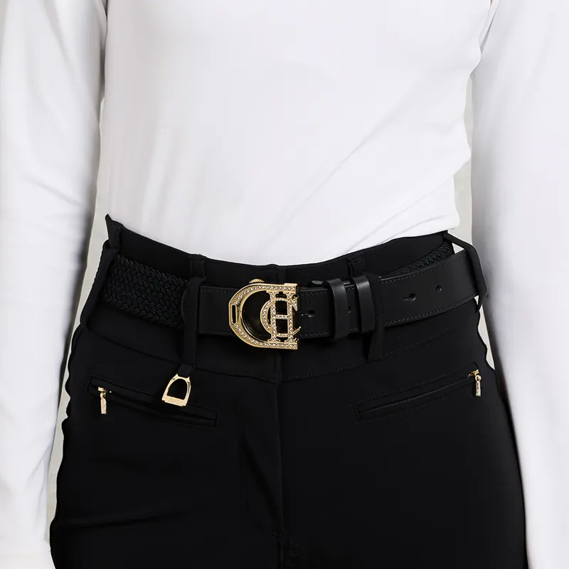 Holland Cooper Stirrup Heritage Belt Black Crystal