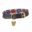 Digby and Fox Drover Polo Dog Collar - Navy/Red