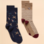 Joules Mens Kingsbury 2 Pack Socks - Tan/Navy