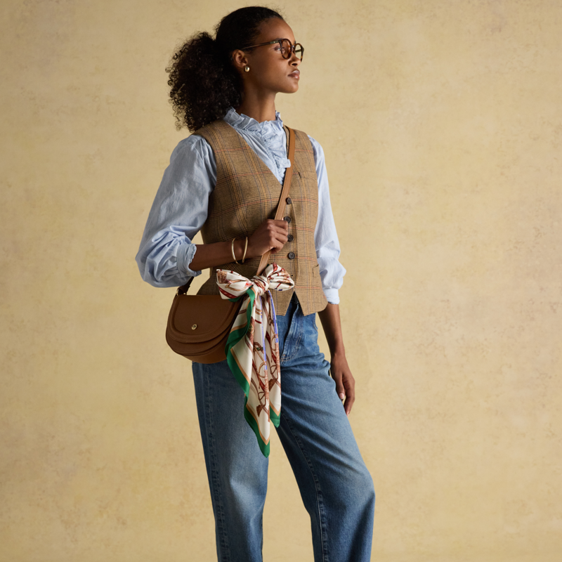 Joules Ladies Bloomfield Silk Scarf - Cream-5